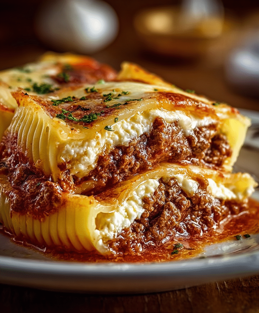 Creamy Ricotta Beef Stuffed Shells