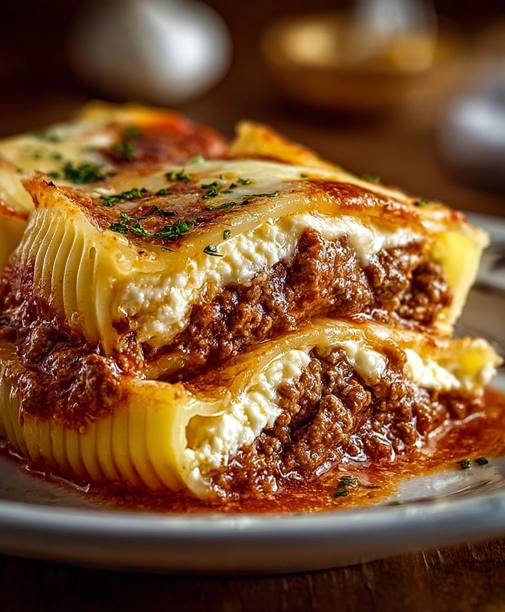 Creamy Ricotta Beef Stuffed Shells