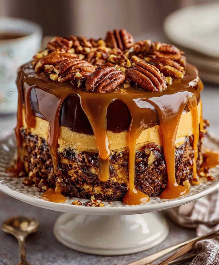 Delicious Turtle Caramel Cake