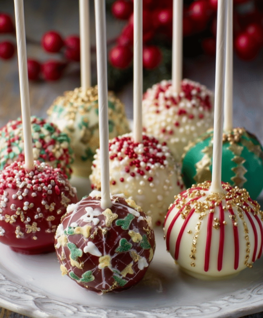 Festive Christmas Cake Pops