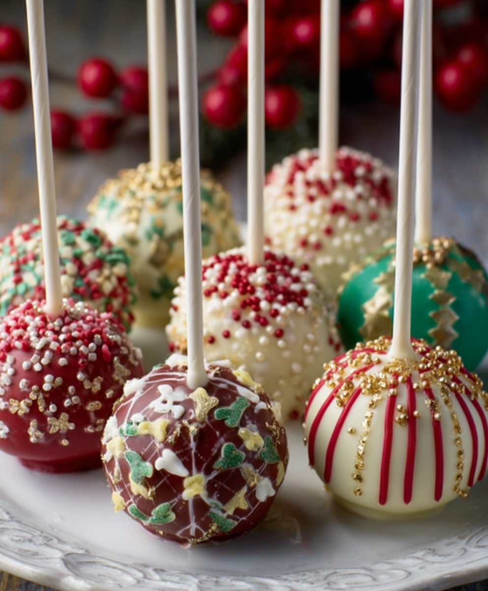Festive Christmas Cake Pops