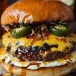Fireball Whiskey Jalapeño Popper Burger
