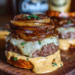 Flying Dutchman Burger with Caramelized Onion “Buns”