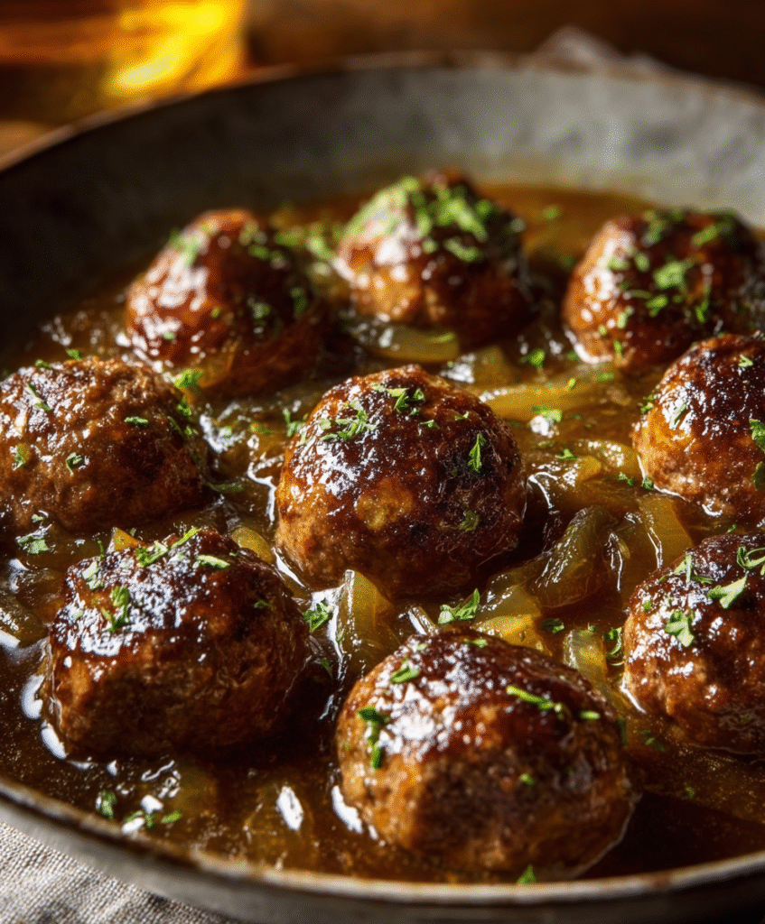 French Onion Meatballs