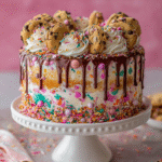 Funfetti Cookie Dough Drip Cake