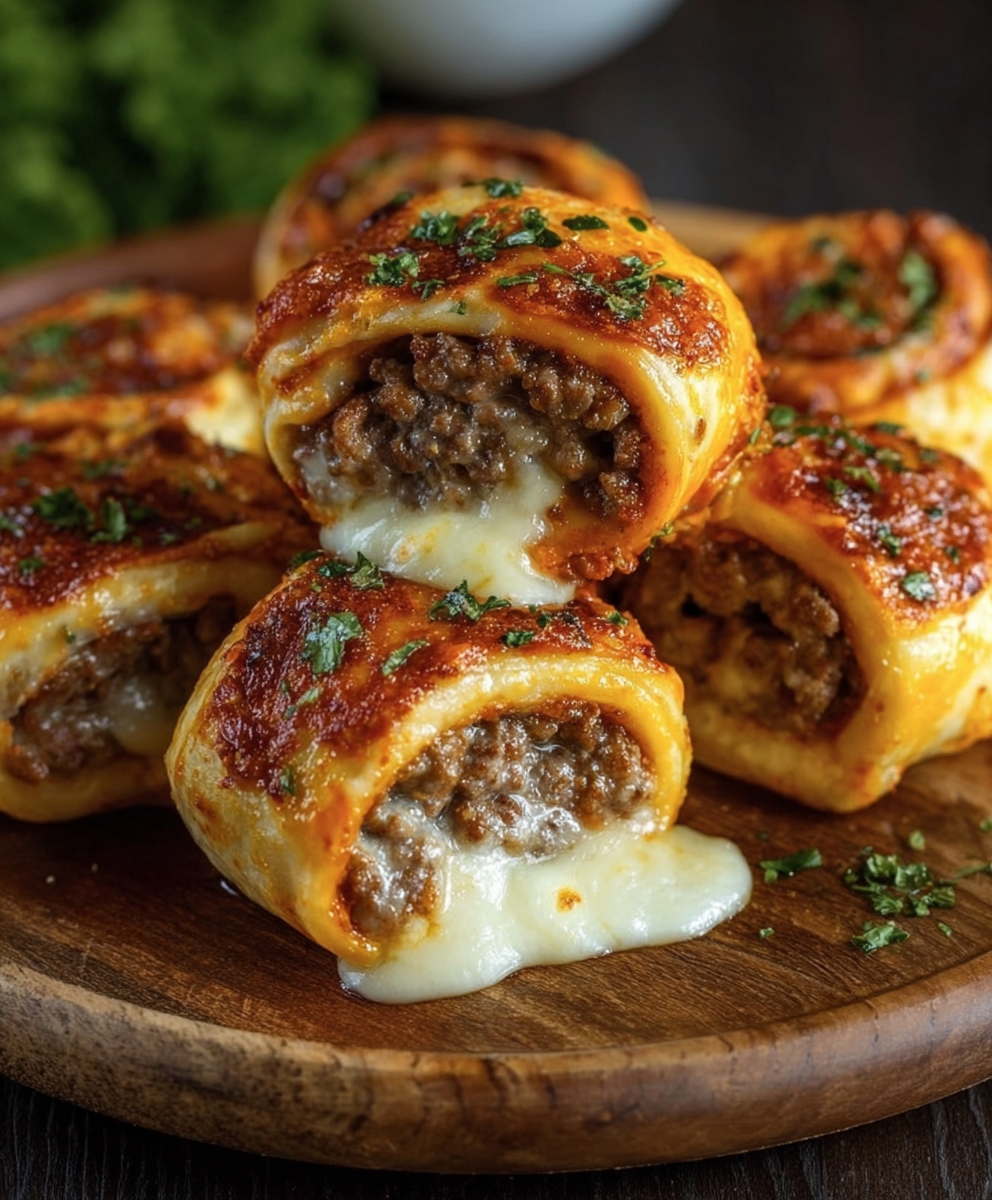 Garlic Butter Cheeseburger Rollups