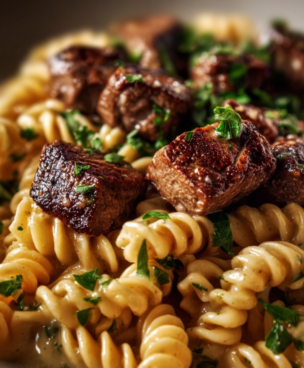 Garlic Butter Steak Pasta Delight