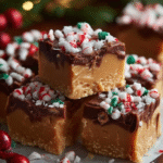 Holiday Peanut Butter Fudge Squares