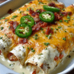 Jalapeño Popper Cheesy Chicken Enchiladas