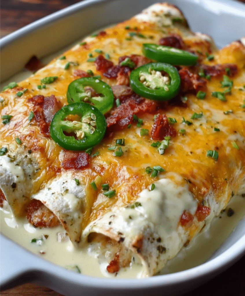 Jalapeño Popper Cheesy Chicken Enchiladas