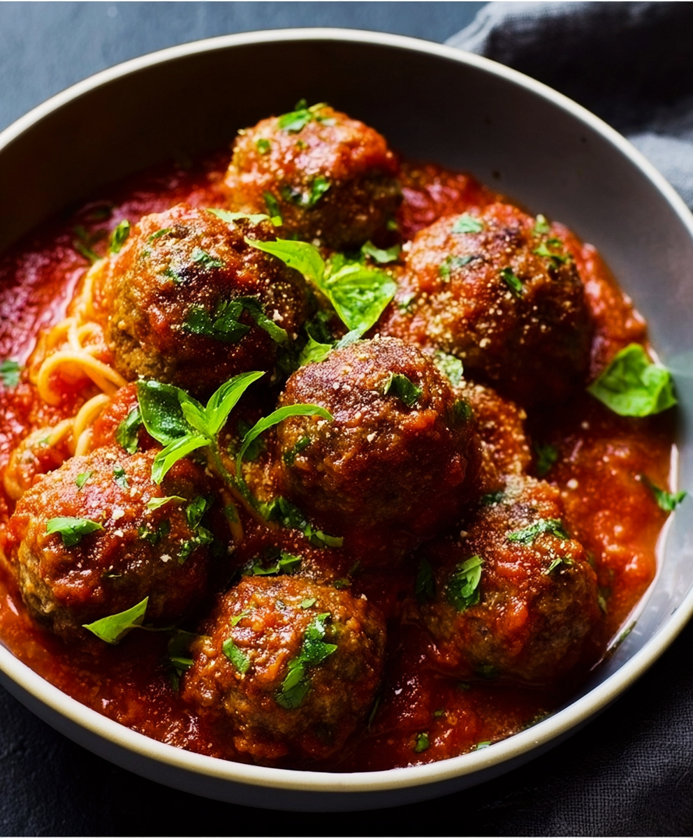 Juicy Italian Meatballs in Marinara Sauce