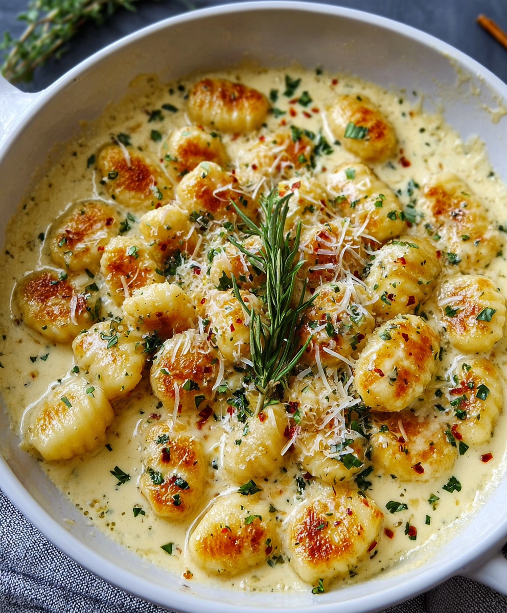 Millionaire Gnocchi in Creamy Parmesan Sauce