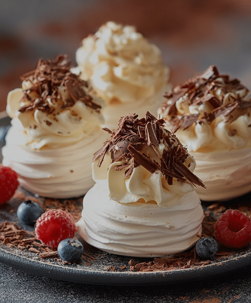 Mini Pavlovas Chantilly & Copeaux de Chocolat