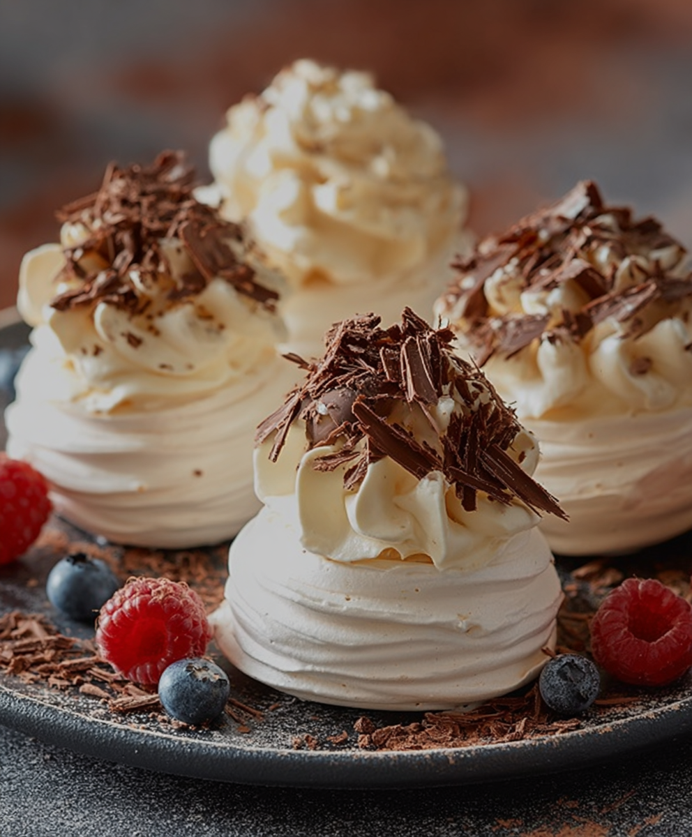 Mini Pavlovas Chantilly & Copeaux de Chocolat