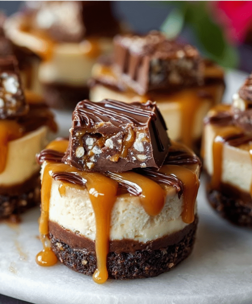 No-Bake Chocolate Caramel Cheesecake Bites