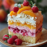 Peach Raspberry Cream Dream Cake