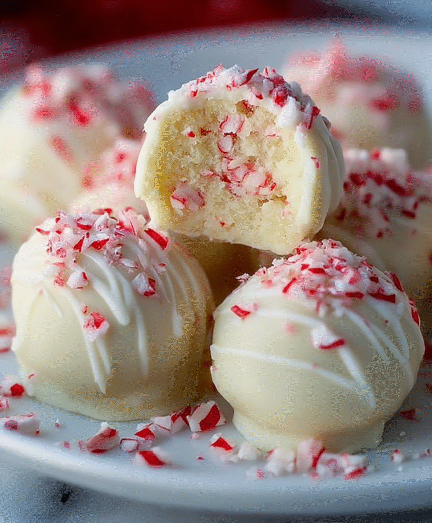 Peppermint Sugar Cookie Truffles