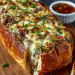 Philly Cheesesteak–Stuffed Garlic Bread Loaf