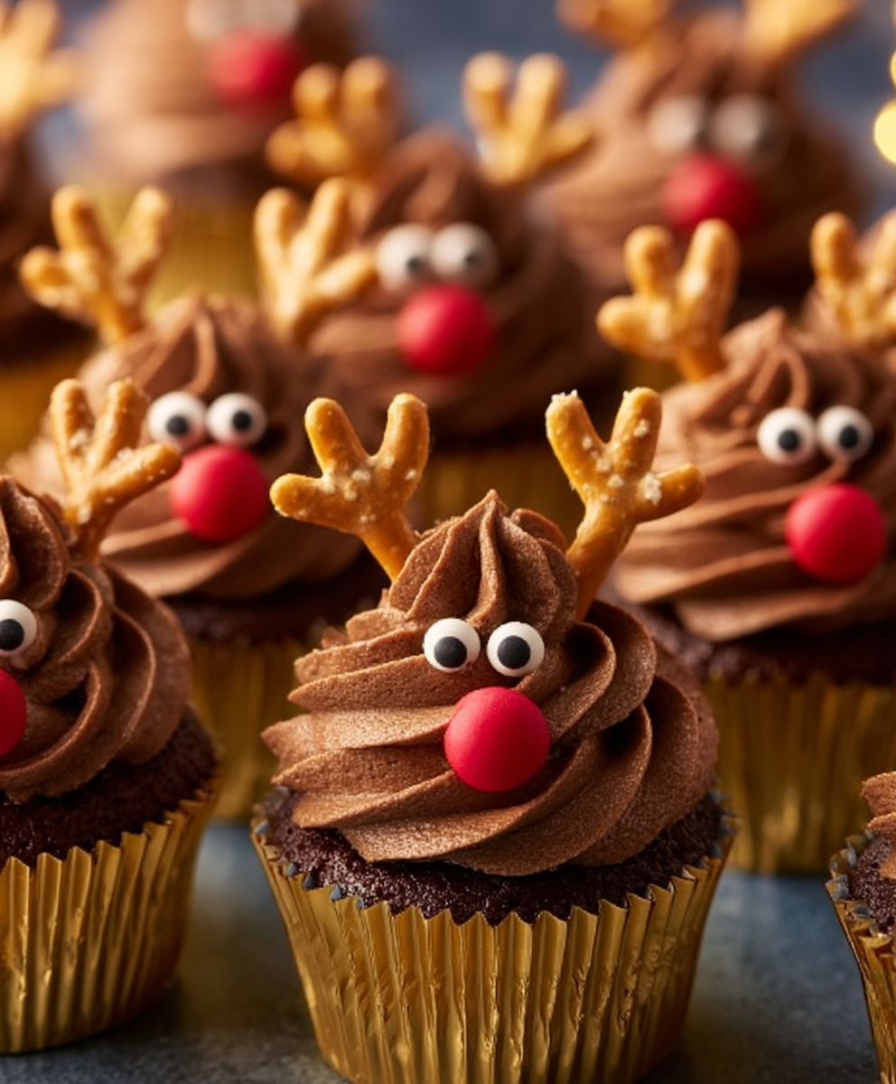 Reindeer Chocolate Cupcakes