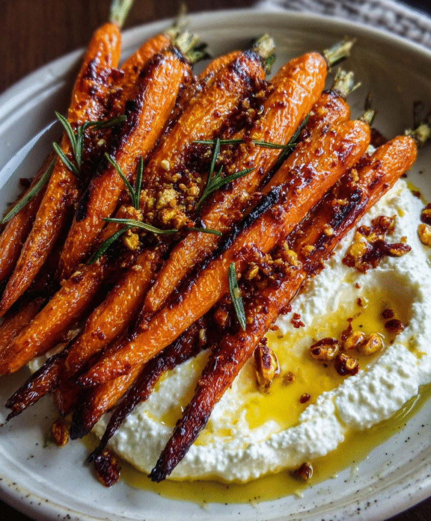 Roasted Carrots with Whipped Ricotta & Hot Honey