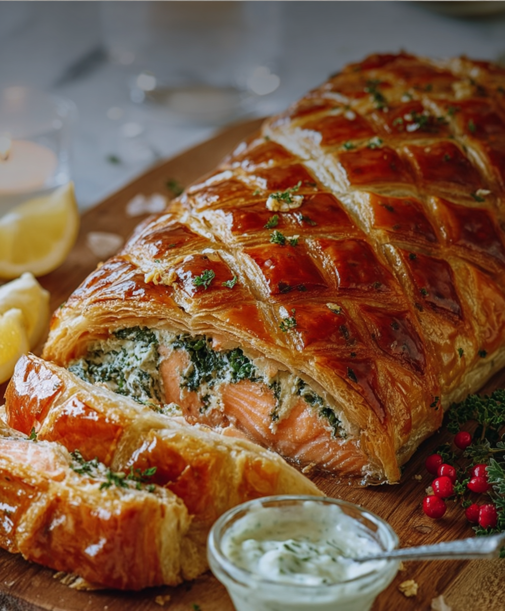 Salmon Wellington with Herb Cream Cheese