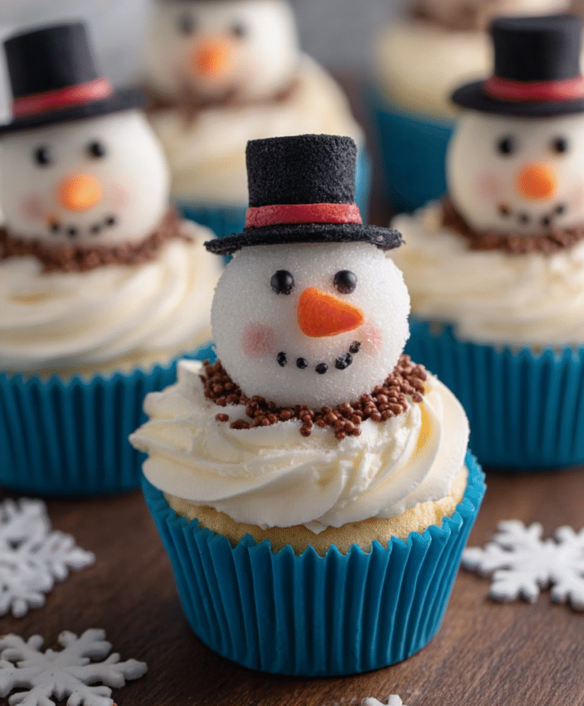 Snowman Cupcakes Ultra Moelleux