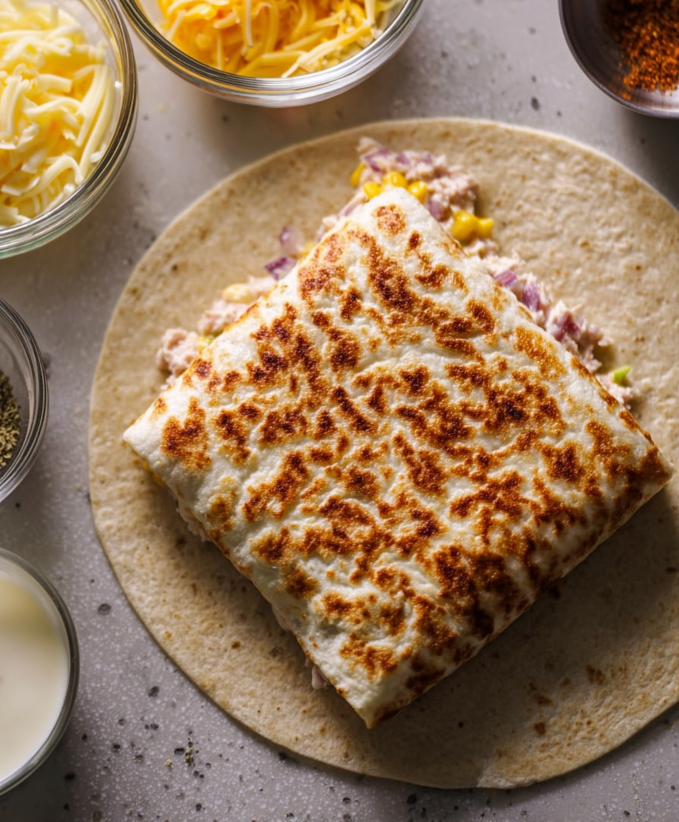 10-Minute Healthy Tuna Melt Wrap