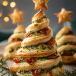 Basil Pesto Cheesy Puff Pastry Christmas Tree
