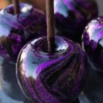Black Poison Swirl Candy Apples