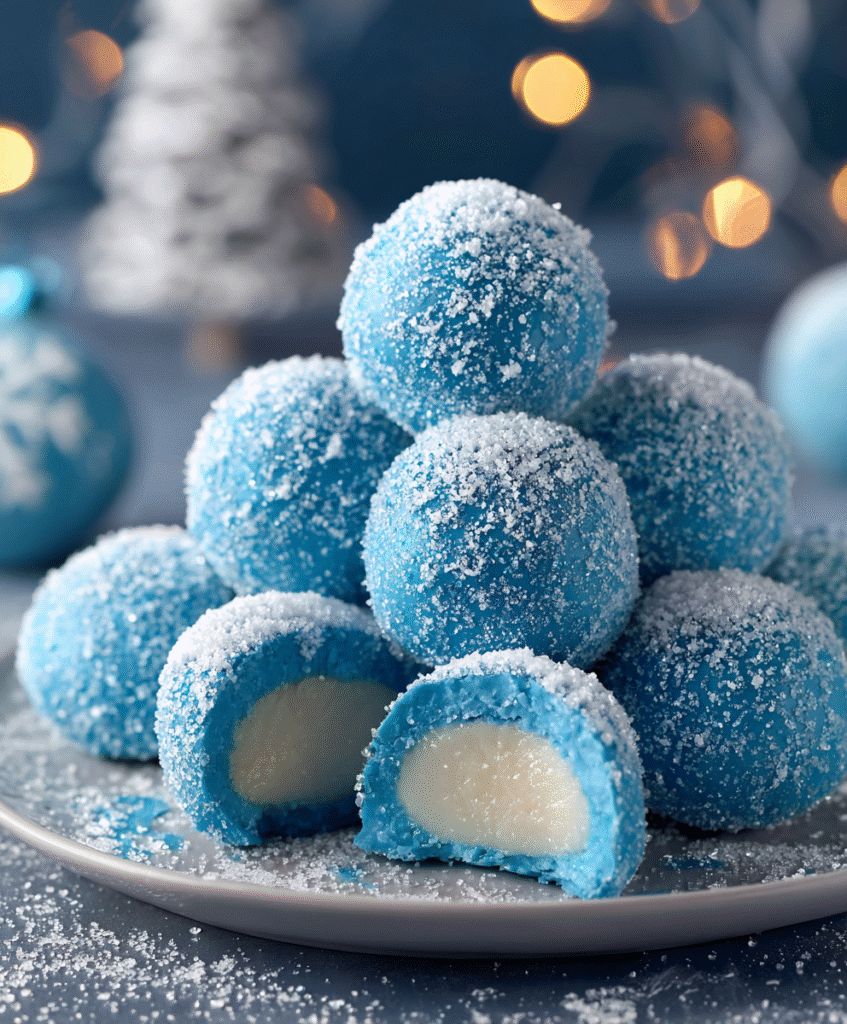 Blue Christmas Truffles (White Chocolate & Blue Curaçao)