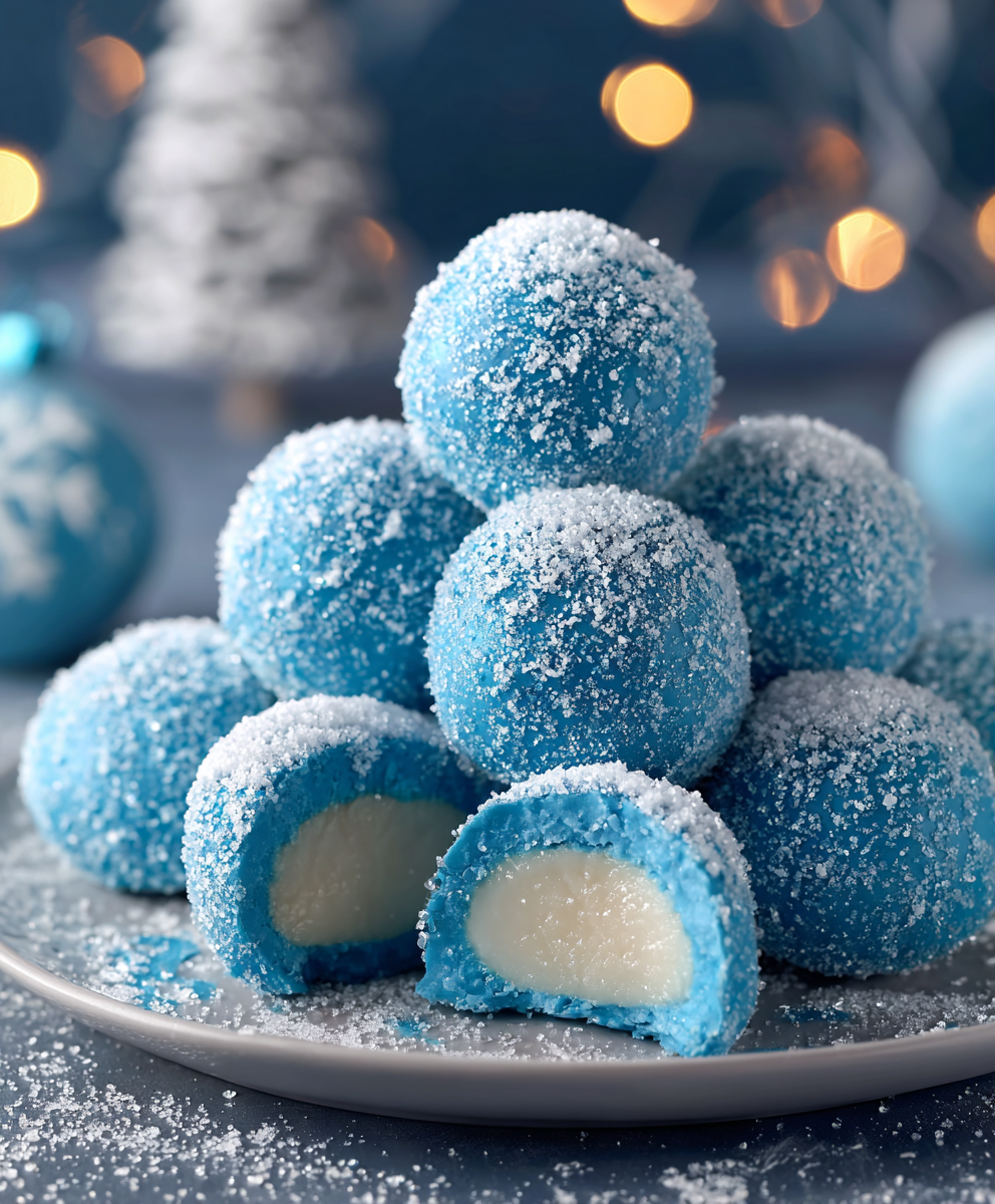 Blue Christmas Truffles (White Chocolate & Blue Curaçao)