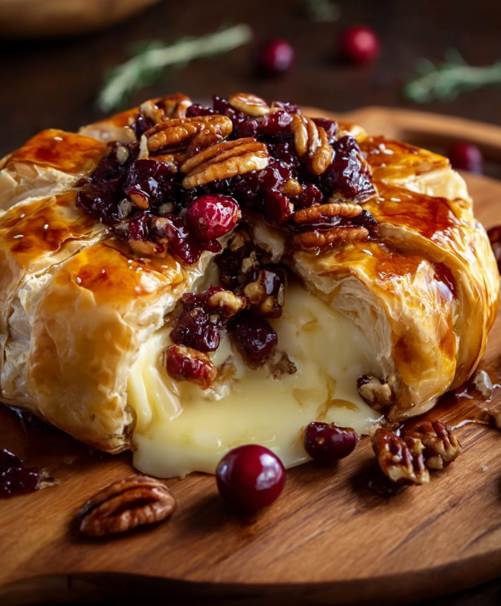 Brie Feuilleté Garni aux Noix & Canneberges