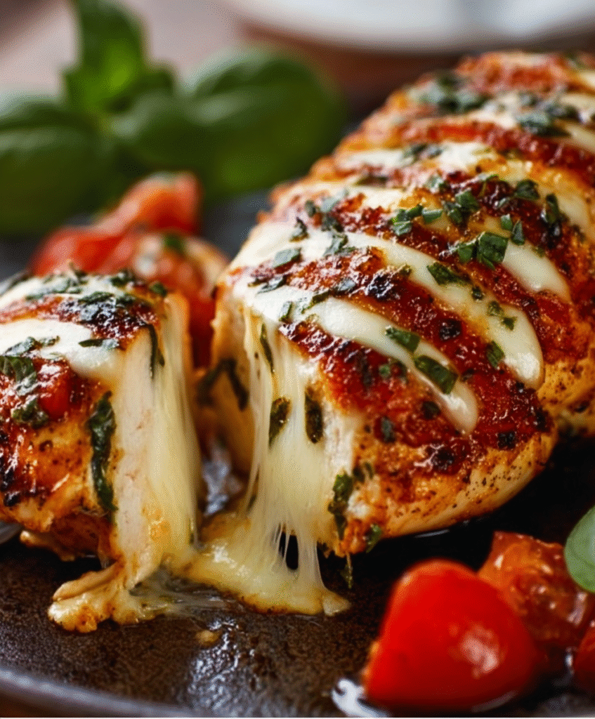 Caprese Stuffed Chicken with Balsamic Glaze