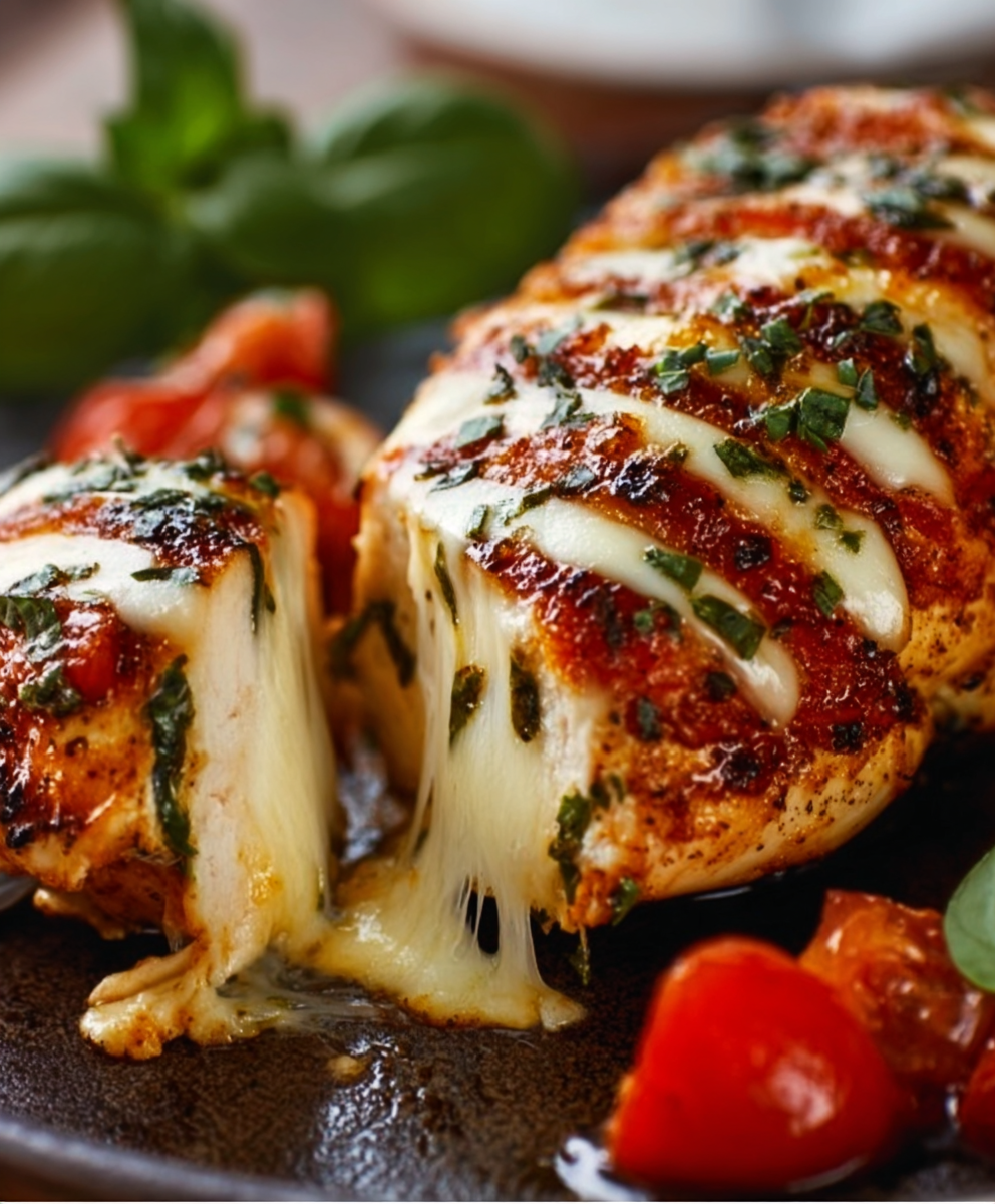 Caprese Stuffed Chicken with Balsamic Glaze