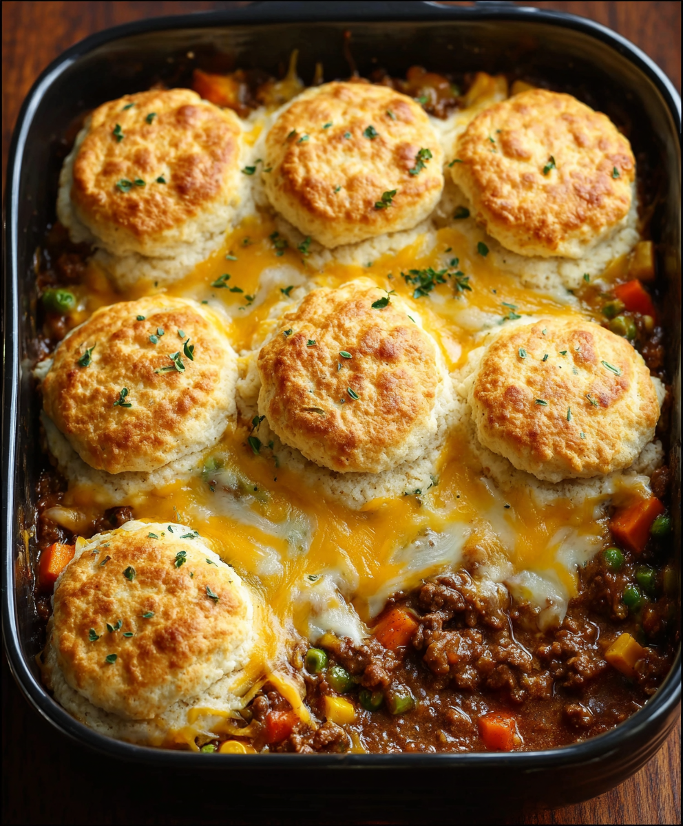 Cheddar Bay Ground Beef Cobbler