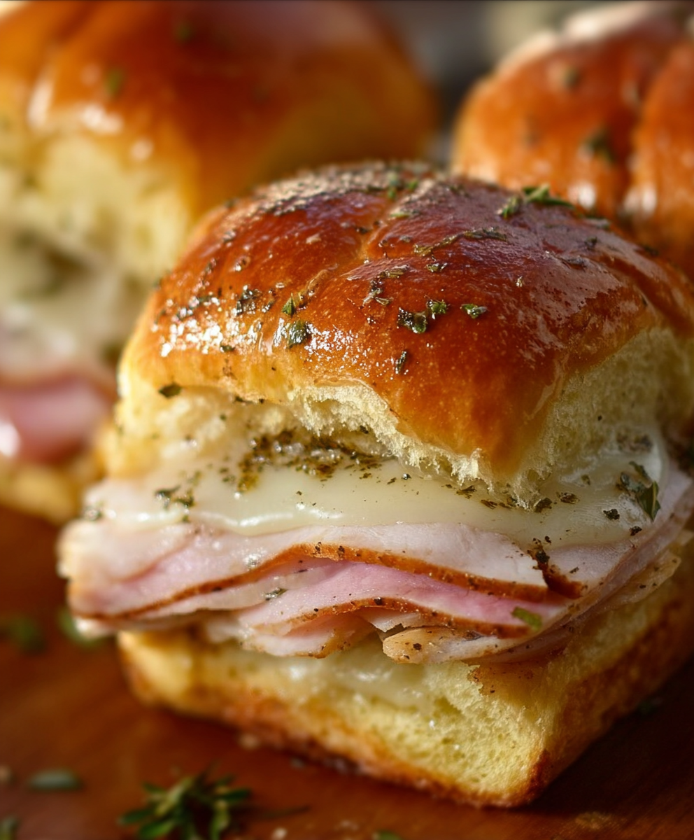 Cheesy Chicken Cordon Bleu Sliders