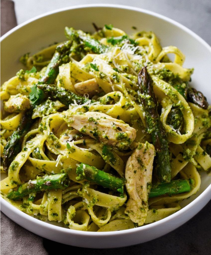 Chicken Asparagus Pesto Pasta
