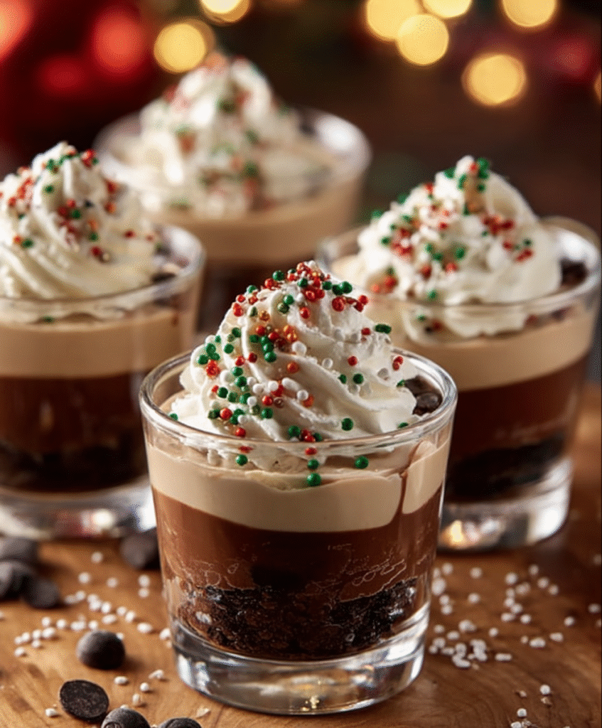 Christmas Chocolate Kahlua & Bailey’s Pudding Shots