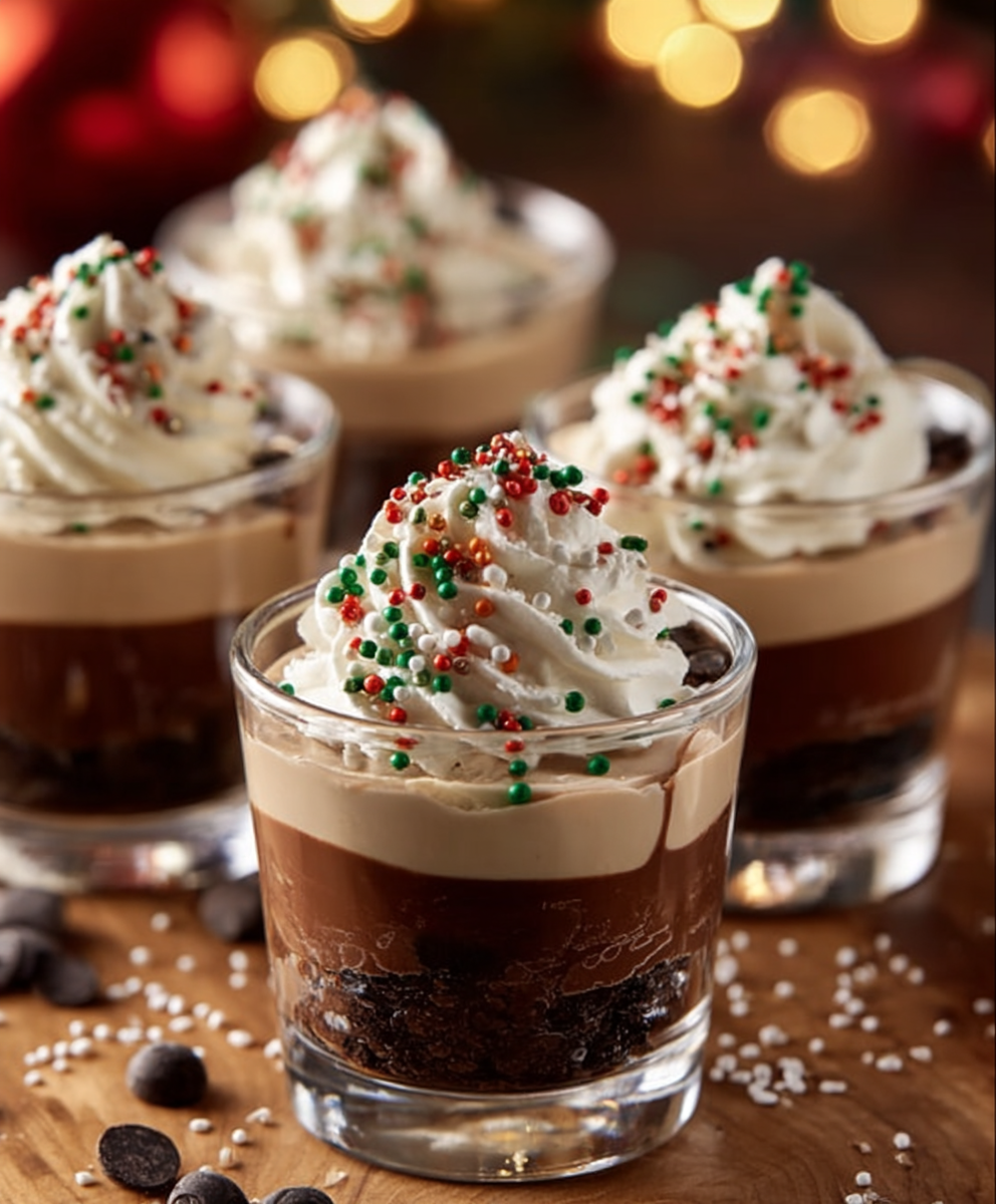 Christmas Chocolate Kahlua & Bailey’s Pudding Shots