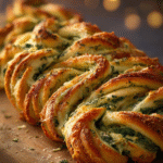 Christmas Tree Spinach Dip Pull-Apart Breadsticks