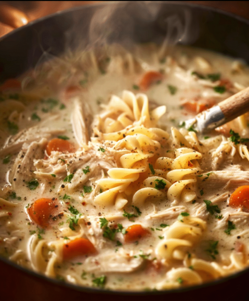 Cozy Creamy Chicken Noodle Soup