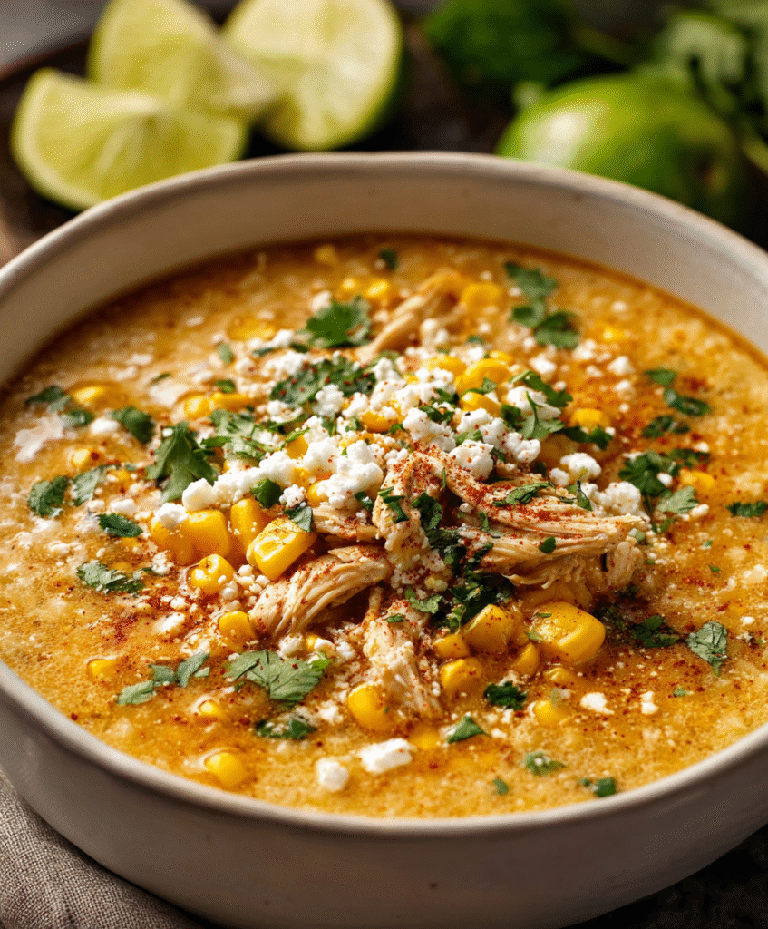 Creamy Mexican Street Corn Soup (Elote-Style)