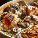 Creamy Mushroom Chicken & Rice Bake