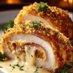 Crispy Creamy Chicken Cordon Bleu Rolls