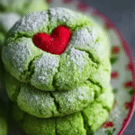 Easy Grinch Heart Cookies