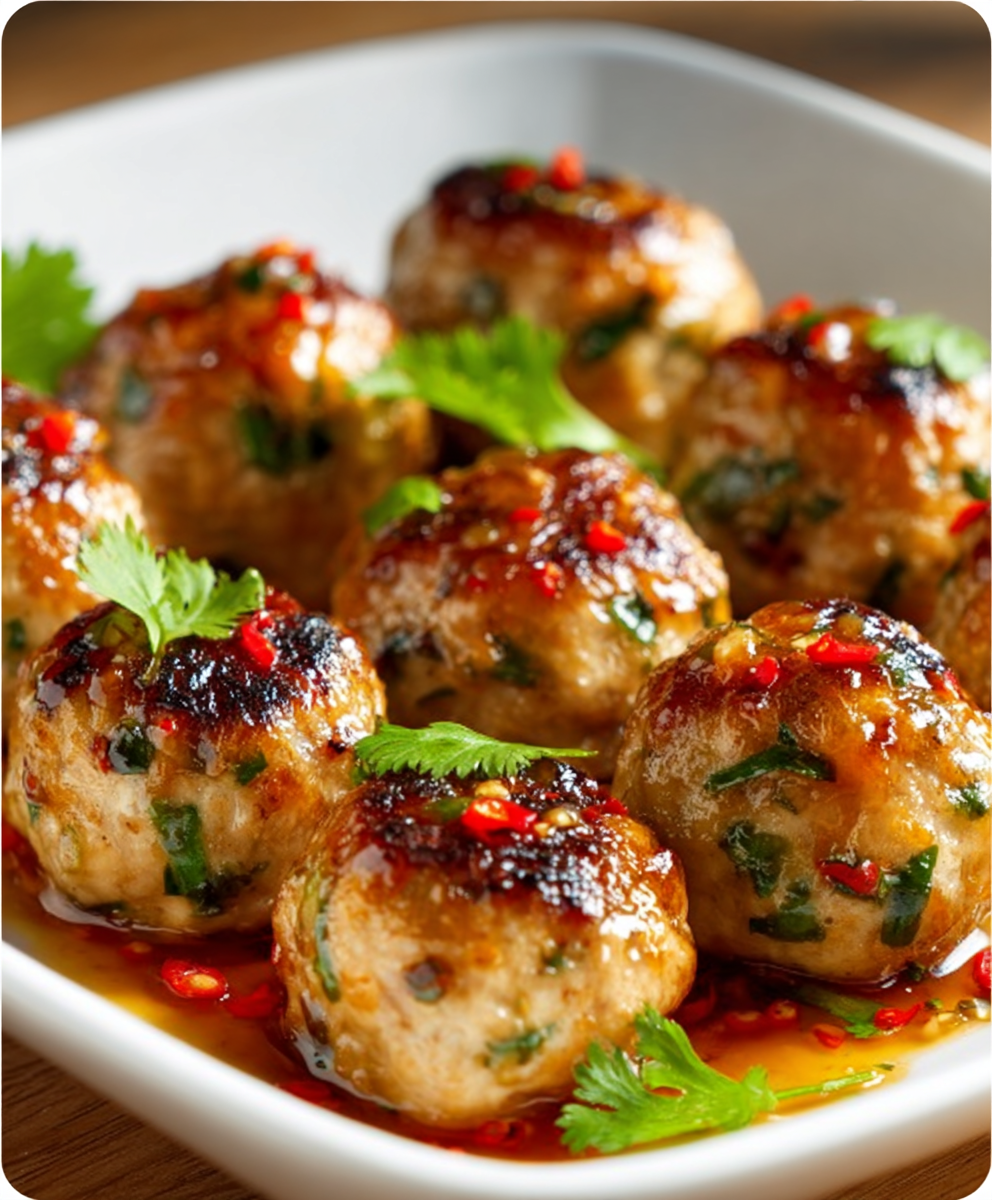 Easy Thai Baked Chicken Meatballs