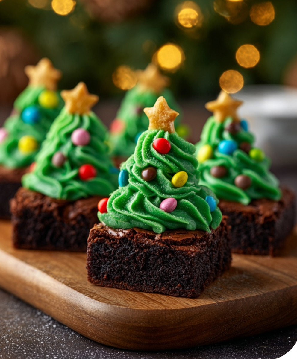 Festive Christmas Tree Brownies