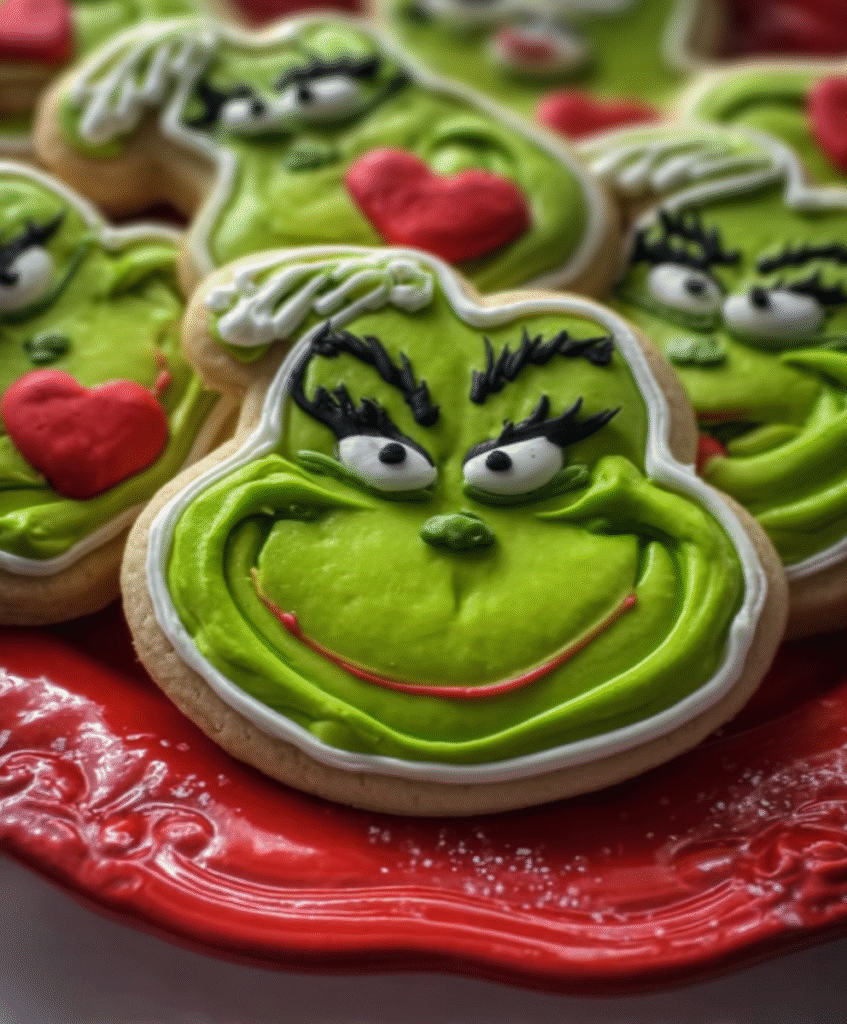 Festive Grinch Sugar Cookies