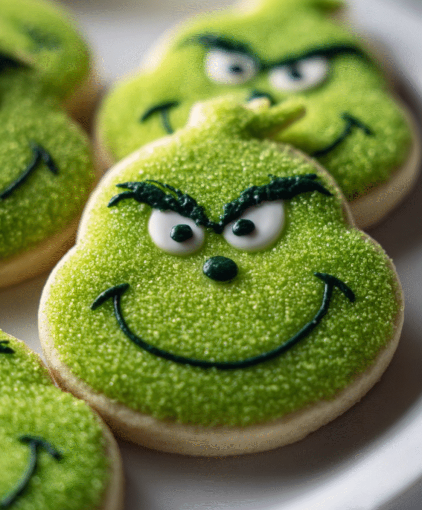 Festive Grinch Sugar Cookies