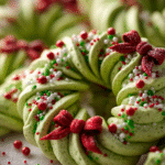 Festive Meringue Wreath Cookies